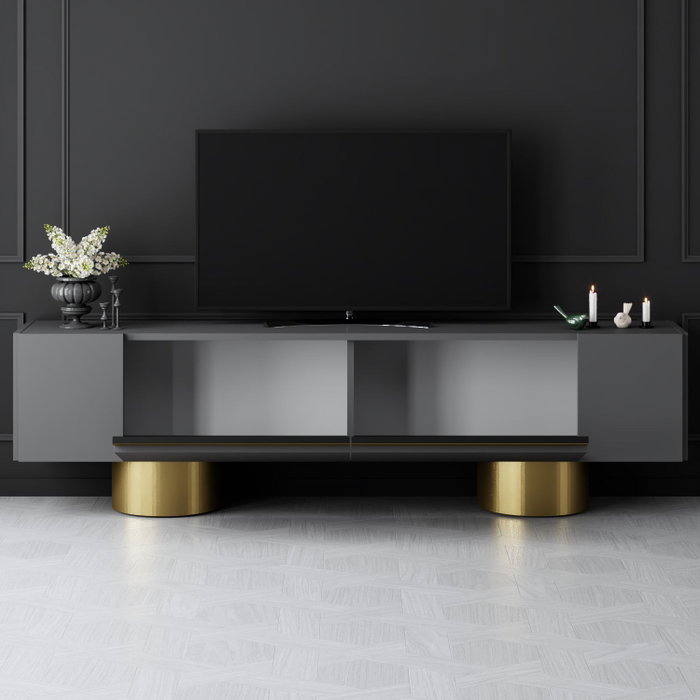 Hanah Home Bohem Soporte para Televisión Antracita y Dorado Hanah Home Bohem Soporte para Televisión Antracita y Dorado